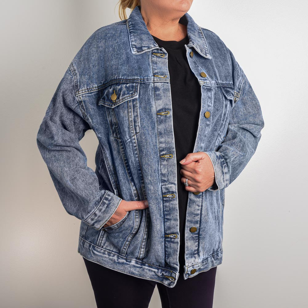 INSØMNIA Oversized Women's DTG Denim Jacket